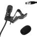 Black Lavalier Lapel Clip Microphone Mic 4-PIN Mini XLR TA4F for Shure Wireless