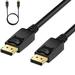 DisplayPort Cable 6ft 4K DP Cable(4K@60Hz 2K@144Hz 2K@165Hz) DP to DP Cable Ultra High Speed Display Port Cable Compatible with Computer Desktop Laptop PC Monitor