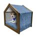 Dogs Pet House Ice Skater Dancing Dogs in Colorful Sweaters Snowy Christmas Noel Weather Winter Time Outdoor & Indoor Portable Dog Kennel with Pillow and Cover 5 Sizes Multicolor by Ambesonne