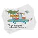 Ambesonne Christmas Place Mats Set of 4 Dog in Vintage Car Standard Size White Multicolor