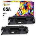 05A CE505A | 2-Pack Compatible for HP 05A CE505A Toner Cartridge Black for HP 05A (CE505D) 505A 05X CE505X CE505XD LaserJet P2030 P2035 P2035N 2035N 2055DN P2050 P2055D P2055DN P2055X Printer Ink