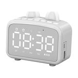Portable Speaker Digital Alarm Clock Bedside And USB Charging Station Bluetooth Speaker FM Radio For Bedroom/Office Large Led Display With Brightness Dimmer Alarm