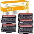 Toner H-Party 5-Pack Compatible Toner Cartridge for Brother TN880 for Brother HL-L6200DWT HL-L6250DW HL-L6300DW HL-L6400DWT MFC-L6700DW MFC-L6750DW Laser Printer ink (Black)