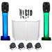 DJ Package w /Dual 12 Bluetooth Speakers+Mic+Tripod+Totem Stands+Facade+Lights