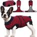 Kuoser Dog Surgical Recovery Suit Dogs Cat Onesie after Surgery Red M