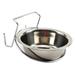 HEVIRGO Stainless Steel Dog Pet Bowl Cage Crate Hanging Food Dish Water Feeder with Hook Beige Stainless Steel