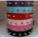 Vegan Leather Spiked Dog Collar XS S M L PU Leather Studded Dog Collar 1 Row Anti-Bite Studded Dog Collar - XS-Red
