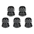 5Pcs PG16 Cable Gland Waterproof Joint Adjustable Black for 10mm-13mm Dia Wire