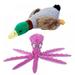 Dog Squeaky Chew Toys Cute Octopus and Duckbill Plush Fluffy Dog Toys for Small Medium Large Dogs Interactive Stuffed Animal Puppy Toys Dog Teething Toys Company Chew Toys Purple