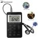 AM/FM Pocket Radio Portable Digital Tuning Stereo Walkman Radio with Rechargeable Battery LCD Display and Earphone Mini Personal Radio for Walk/Jogging/Gym/Camping (Black)