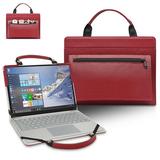 MacBook Pro 13 with Touch Bar and Touch ID (2020 Release) A2251 A2289 Laptop Sleeve Leather Protective Case with Accesorries Bag Handle Cover for MacBook Pro 13 (2020 Release) A2251 A2289 (Red)