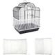 Niyofa Birdcage Cover Adjustable Bird Cage Seed Catcher Nylon Parrot Cage Skirt Washable and Reusable Mesh Pet Bird Cage Skirt Guard Cage Accessories for Square Round Cage