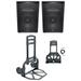 (2) JBL Pro JRX215 1000 Watt 15 Passive DJ PA Speakers + Hand Truck