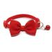 HEVIRGO Pet Bow Collar Solid Color Holiday Dress Up Adorable Pet Cats Bow-knot Collar with Bell for Christmas Red Polypropylene