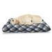 Navy Pet Bed Abstract Checkered Tartan Geometric Classic Squares with Scottish Effects Resistant Pad for Dogs and Cats Cushion with Removable Cover 24 x 39 Dimgrey White Dark Blue by Ambesonne