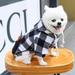 Black Plaid Dog Hoodies Soft Cat Coat with Hat Cozy Breathable Puppy Clothes Outfit for Autumn Winter Daily Xmas Party