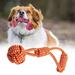 Happy Date Dog ChewsToy with Tennis Ball - Poly Cotton Rope Toy - Interactive Toy - Strong Dog Rope and Ball Toy - Interactive Dog Toy