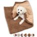 Pawsse Sherpa Puppy Blanket for Small Dogs Kitten Warm Flannel Plush Pet Bed Blanket Reversible 45 x30 Brown