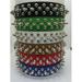 Vegan Leather Spiked Dog Collar -XL- S M L PU Leather Studded Dog Collar 3 Row Anti-Bite Studded Dog Collar - -XL--Brown