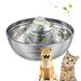 Cat Water Fountain 2L/67oz Stainless Steel Dog Water Dispenser with 5 Pcs Filters and Cleaning Brush Cat Fountain Water Bowl