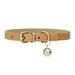 Popvcly Dog PU Collar for Small Large Dogs PU Leather Dog Collar Cat Puppy Pet Collar Khaki S