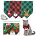 Travelwant Christmas Dog Bandana Classic Plaid Dog Christmas Bandana Xmas Dog Scarf Bibs Kerchief Dog Puppy Christma Outfit Bandana for Small Medium Large Dogs Pets