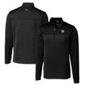 Men's Cutter & Buck Black Baylor Bears Big Tall Traverse Stripe Stretch Quarter-Zip Pullover Top