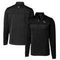 Men's Cutter & Buck Black Clemson Tigers Big Tall Traverse Stripe Stretch Quarter-Zip Pullover Top