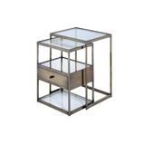 2Pc Pk Nesting Tables Set by Acme in Antique Brass