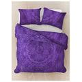 Sophia-Art Indian Mandala Duvet Cover Queen Size Blanket Quilt Cover Indian Bedspread Bohemian Bedding Double Bedspread with Pillow Cases Cotton Duvet Cover Doona Cover Multi (Purple)