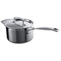 Le Creuset 3-Ply Stainless Steel Saucepan with Lid, 20 x 12.2 cm, Silver, 96200920001000