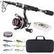 Matymats Fishing Rod and Reel Set，Fishing Set，Telescopic Fishing Rod and Reel Set，Spinning Rod and Reel Combo，Fishing Rod Set，Fishing Rod with Fishing Lures，Fishing Lines ，Fishing Bag