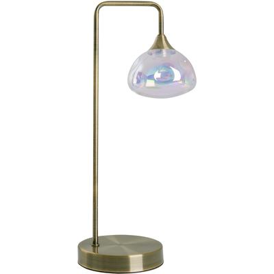 NÄVE LED Tischleuchte "Varna", grau (messingfarben), Ø 17,50cm H: 45,00cm, Lampen, 1 flg. irisierendes Glas incl. 6 LEDs warmweiß Gestell messing Image