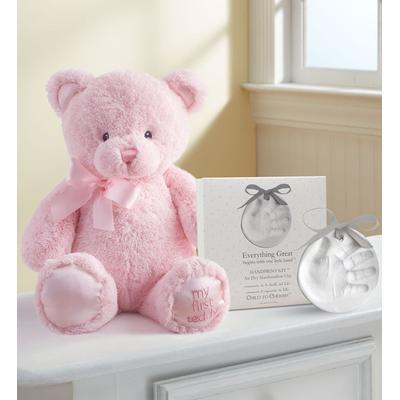 1-800-Flowers Seasonal Gift Delivery Pink My First Teddy By Gund W/ Unique Print Kit Pink Teddy W/ Unique Print Kit