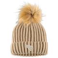 Women's WEAR by Erin Andrews Tan Tennessee Titans Neutral Cuffed Knit Hat with Pom