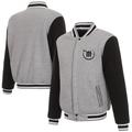 Men's JH Design Gray/Black TRACKHOUSE RACING Reversible Fleece Jacket