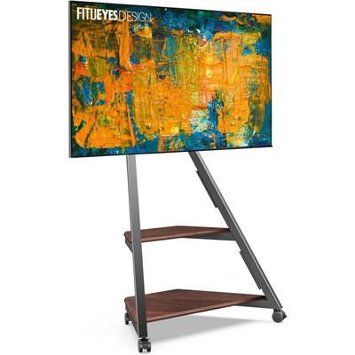 FITUEYES Design TV Stnder Rollbar TV Stand mit Rollen Ablagen f¨¹r 32 40 43 50 55 65 Zoll Flach & Image