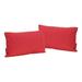 Noble House Coronado 18.5x11.5 Outdoor Fabric Throw Pillows in Red (Set of 2)