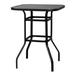 Fithood Wrought Iron Glass High Bar Table Patio Bar Table Black