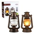 SONSIEN 2 Pack LED Vintage Lantern Battery Operated Flickering Flame Lantern Lamp Rustic Hanging Lanterns Antique Night Light with Remote for Indoor Outdoor Garden Patio Yard Decor