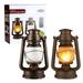 SONSIEN 2 Pack LED Vintage Lantern Battery Operated Flickering Flame Lantern Lamp Rustic Hanging Lanterns Antique Night Light with Remote for Indoor Outdoor Garden Patio Yard Decor