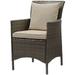 Modern Contemporary Urban Design Outdoor Patio Balcony Garden Furniture Side Dining Chair Armchair Rattan Wicker Brown Beige