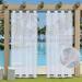 Rosnek Outdoor Sheer Curtain for Patio Waterproof Top & Bottom Groment Windproof Voile Sheer Drapes for Gazebo Porch Pergola 1 Panel