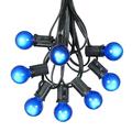 25 Foot G30 Outdoor Patio String Lights with 25 Blue Globe Bulbs â€“ Indoor Outdoor String Lights â€“ Market Bistro CafÃ© Hanging String Lights â€“ C7/E12 Base - Black Wire