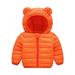 Reduce! ZCFZJW Winter Warm Down Coats with Cute Ear Hoodie for Kids Baby Boy Girls Super Thick Padded Puffer Jacket Lightweight Zip Up Hooded Coat Outwear(Orange 12-18 Months)
