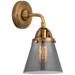 Nouveau 2 Cone 6" LED Sconce - Brass Finish - Plated Smoke Shade