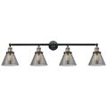 Cone 4 Light 44" LED Bath Light - Black Antique Brass - Plated Smoke S