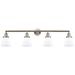 Cone 4 Light 42" Bath Light - Brushed Satin Nickel - Matte White Shade