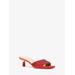 Michael Kors Amal Embellished Faux Suede Kitten Sandal Red 10