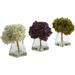 Nearly Natural Hydrangea with Vase 3pk